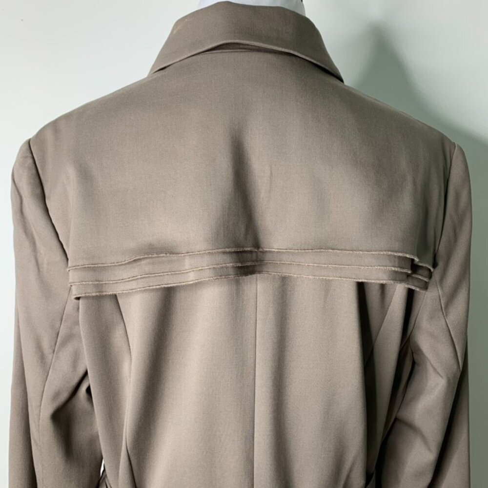 Lavia Piazza Sempione Women's Brown Virgin Wool Trench Coat Size 48 IT/ 12 US - Picture 10 of 14